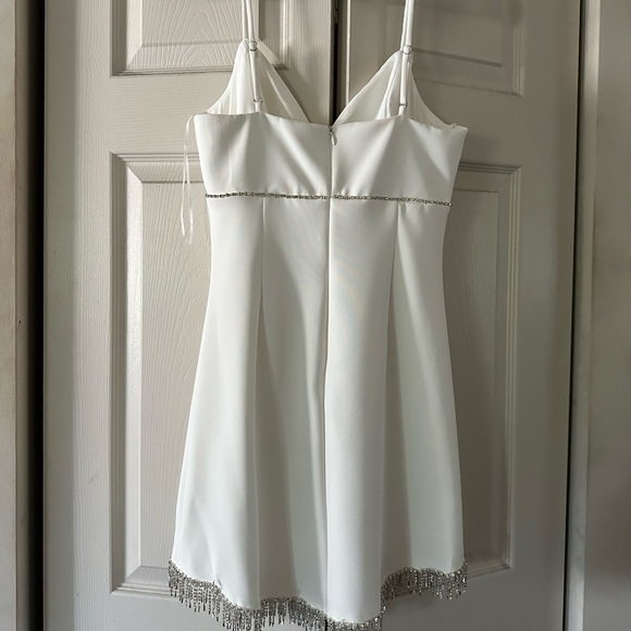 Lena white mini dress with rhinestones - Picture 3 of 7